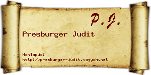Presburger Judit névjegykártya